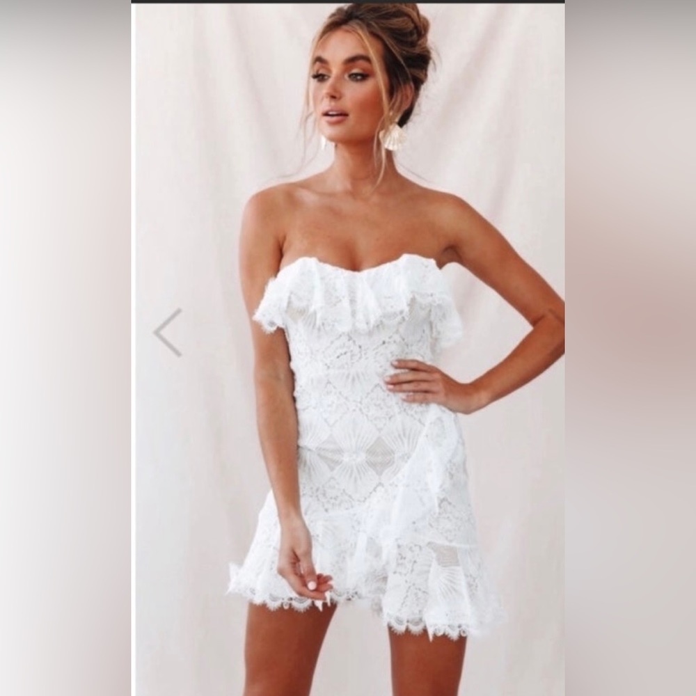 ❌SOLD❌ NWT Selfie Leslie SEPTEMBER LACE MINI DRESS - OFF WHITE/CREAM